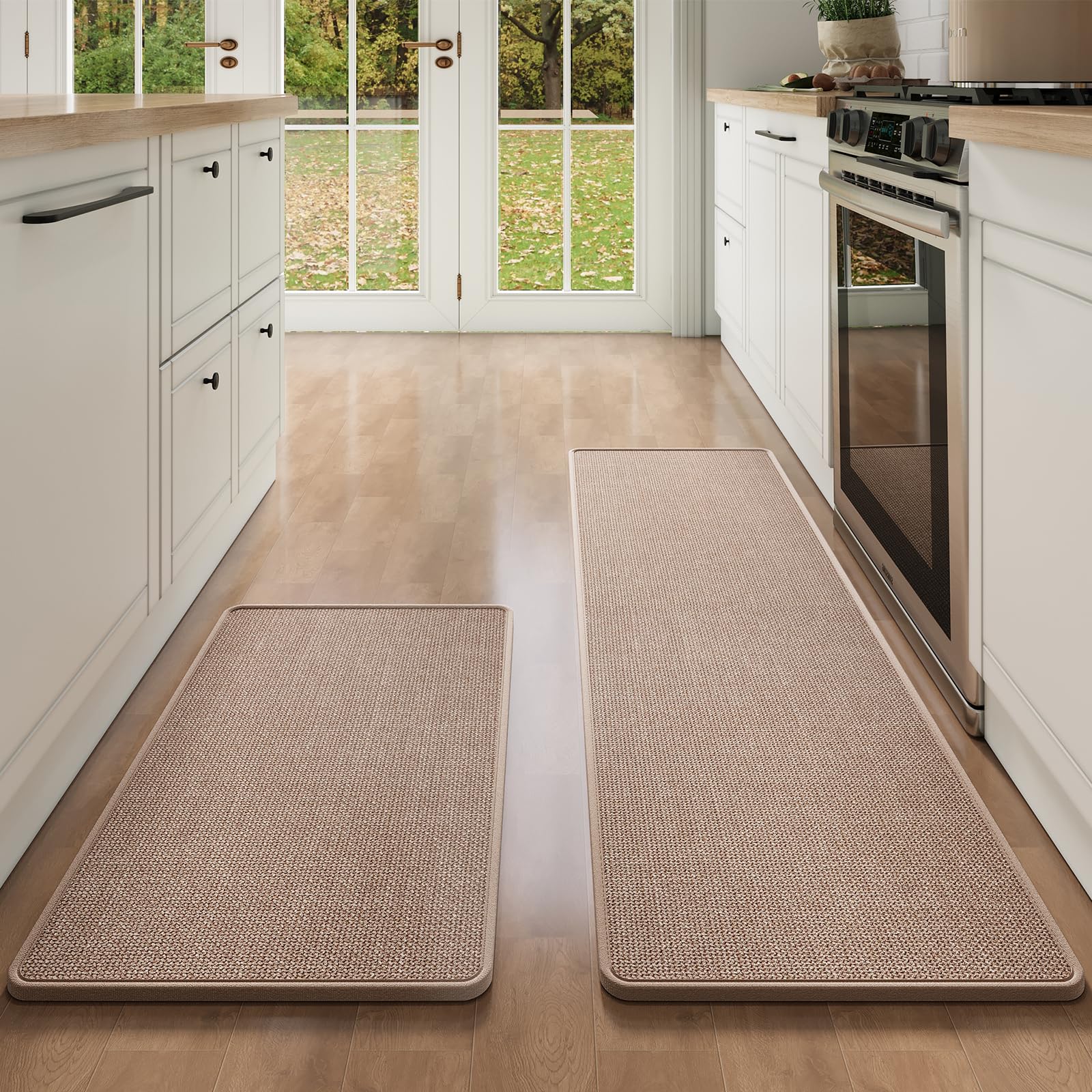 YDKGL Water Absorbent Runner Rugs for Kitchen, Kitchen Mat in Front of Sink, Oil Absorbent Kitchen Mats for Floor,Non-Slip Kitchen Rugs,Durable Kitchen Mats，17x30 Gray Kitchen Rugs,
