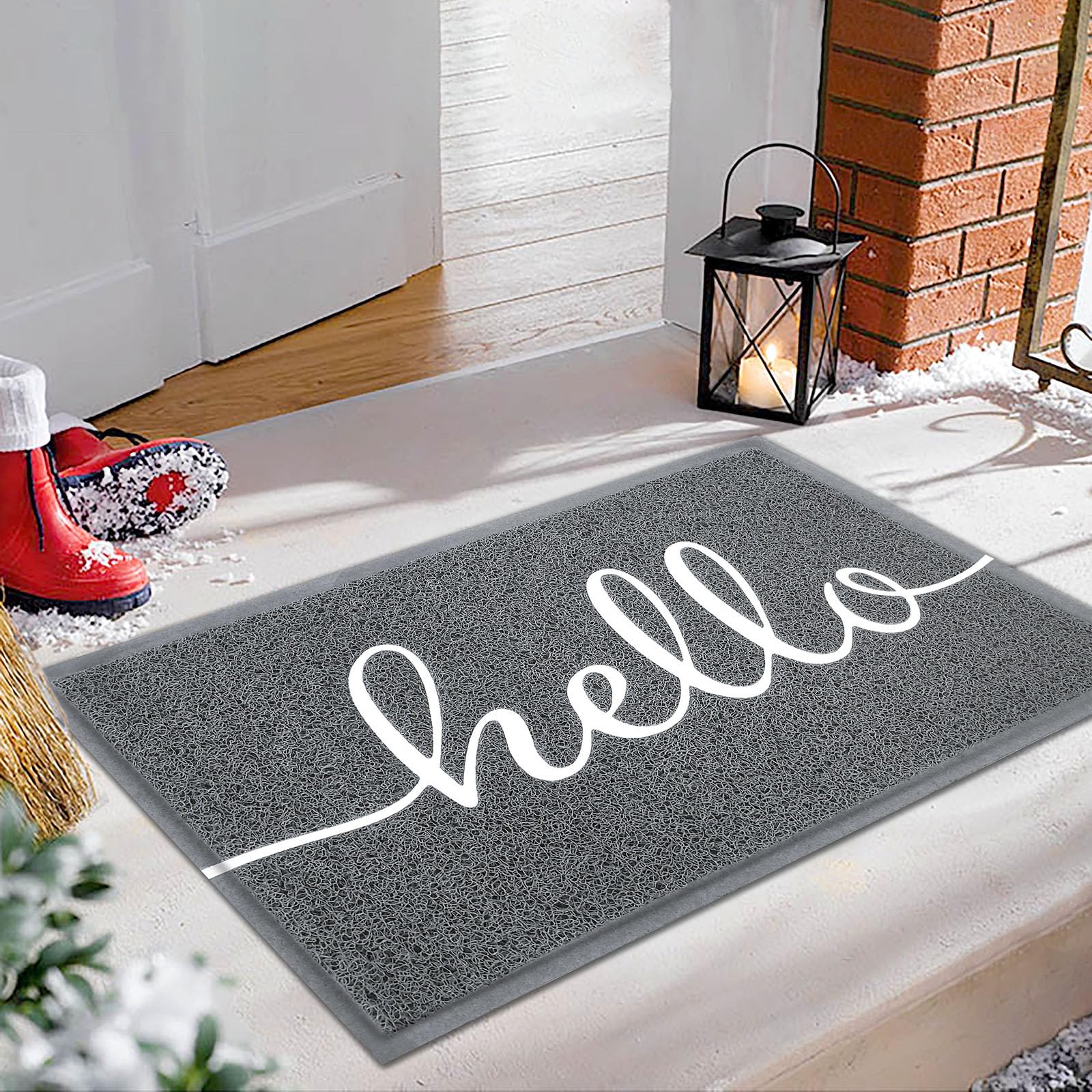 EARTHALL Door Mat Outside Inside Home Doormat, 30"x17.5", Durable Floor Mat Non Slip Mat Ultra Absorb Mud Easy Clean Front Doormat for Garage, Entryway, Patio, High Traffic Areas, Black