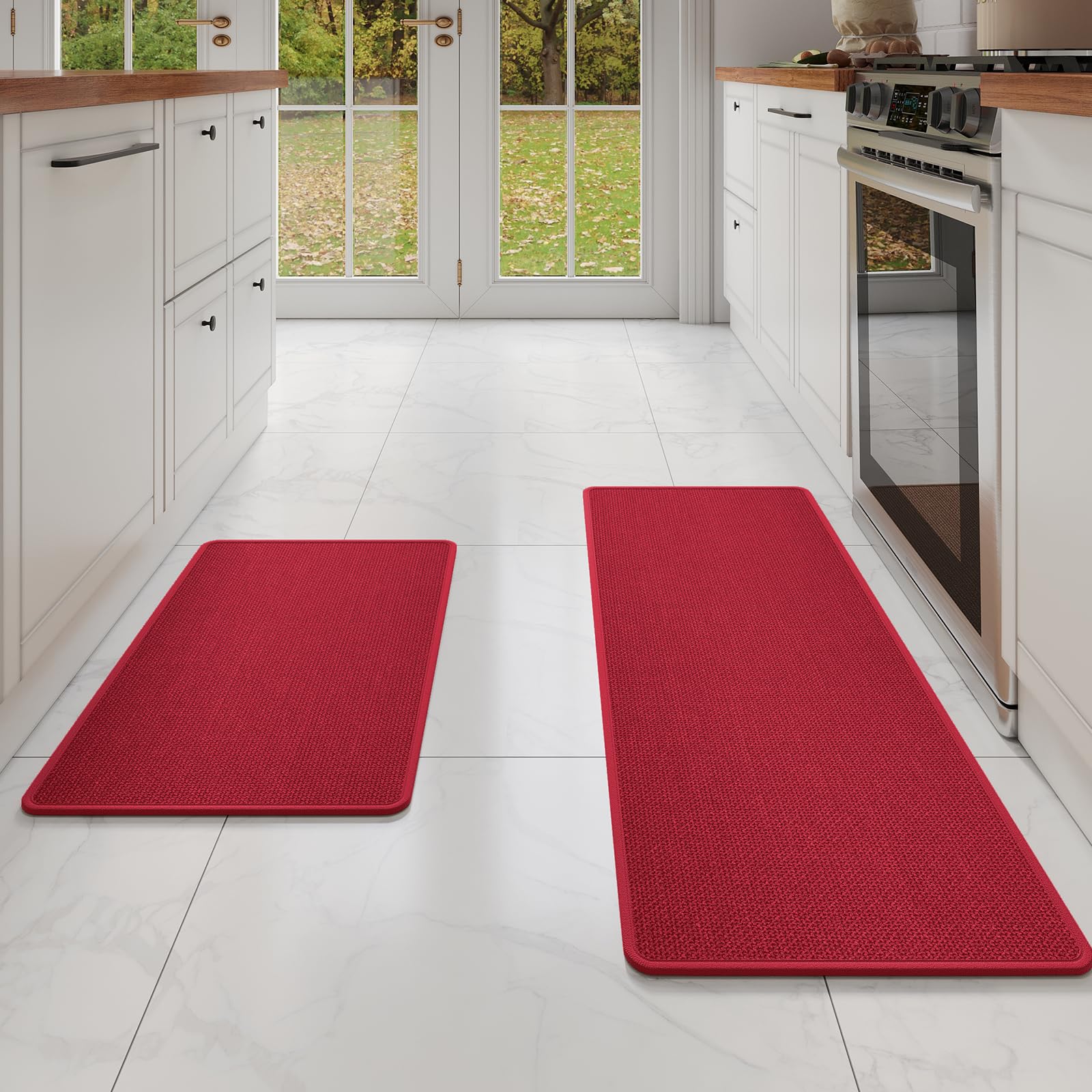 YDKGL Water Absorbent Runner Rugs for Kitchen, Kitchen Mat in Front of Sink, Oil Absorbent Kitchen Mats for Floor,Non-Slip Kitchen Rugs,Durable Kitchen Mats，17x30 Gray Kitchen Rugs,
