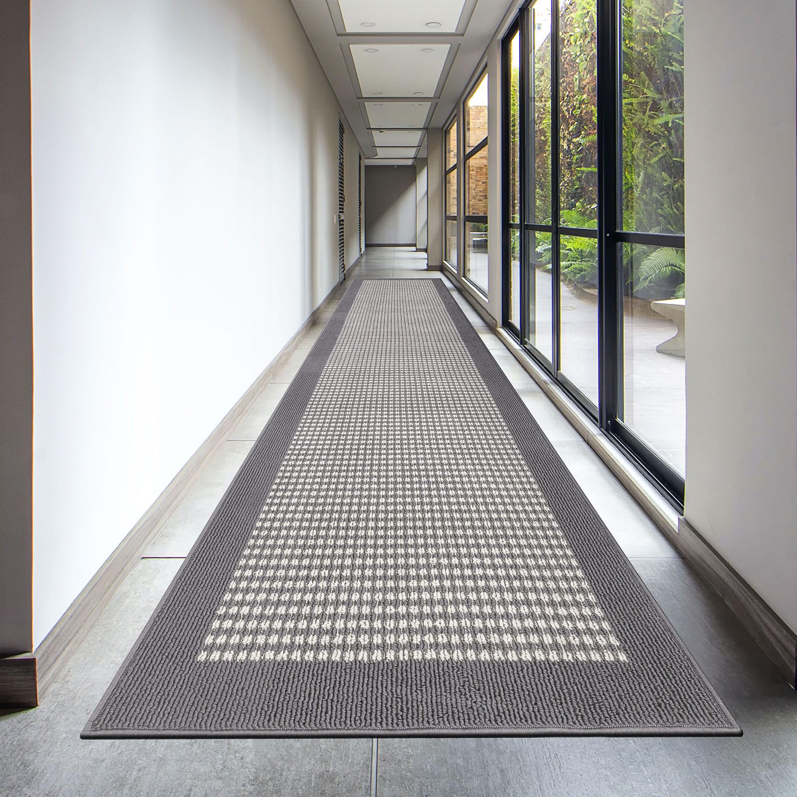 Ileading Indoor Door Mat 3x5ft Absorbent Dog Mats for Muddy Paws,Machine Washable Small Living Room Area Rug with Non-Slip Rubber Backing Low-Profile Inside Carpet for Hallway,Kitchen