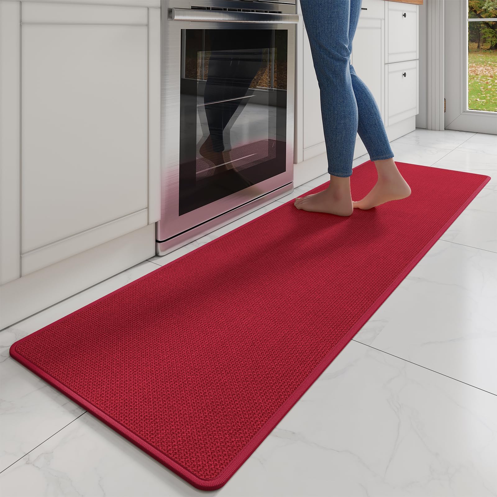 YDKGL Water Absorbent Runner Rugs for Kitchen, Kitchen Mat in Front of Sink, Oil Absorbent Kitchen Mats for Floor,Non-Slip Kitchen Rugs,Durable Kitchen Mats，17x30 Gray Kitchen Rugs,