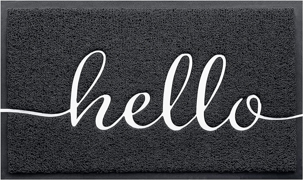 CozyBounty Black Door Mat Welcome Mats Outdoor Indoor Non-Slip Doormat for Entryway Low-Profile Floor Mat for Yard, Garage, High Traffic Areas (30"x17.5", Black)