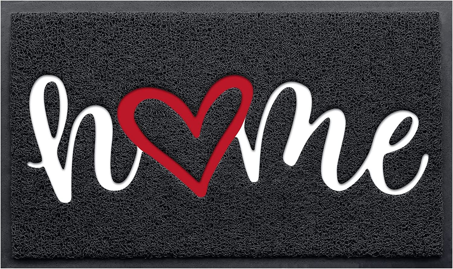 CozyBounty Black Door Mat Welcome Mats Outdoor Indoor Non-Slip Doormat for Entryway Low-Profile Floor Mat for Yard, Garage, High Traffic Areas (30"x17.5", Black)