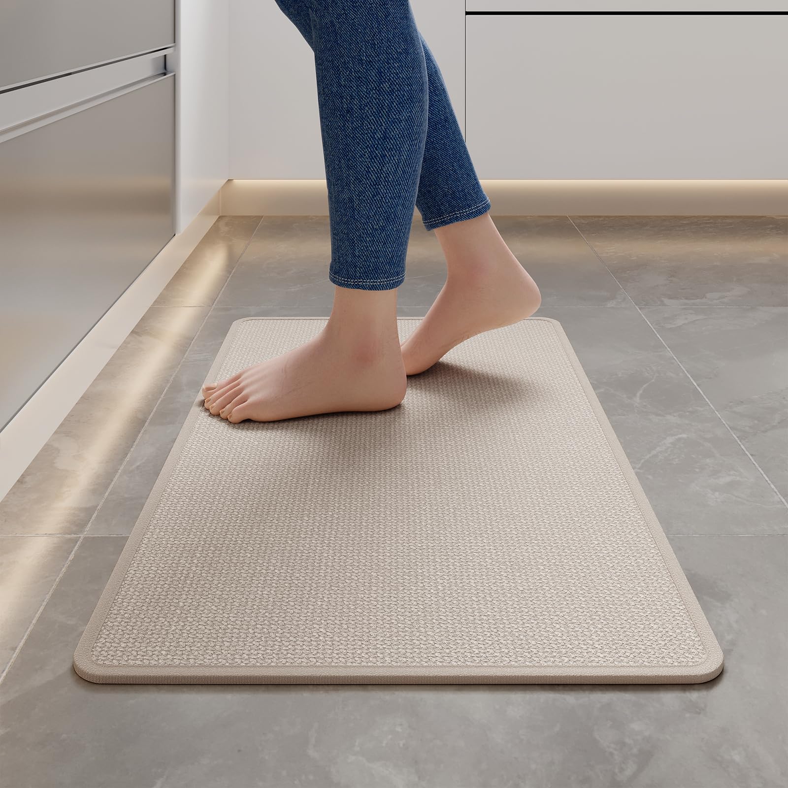 YDKGL Water Absorbent Runner Rugs for Kitchen, Kitchen Mat in Front of Sink, Oil Absorbent Kitchen Mats for Floor,Non-Slip Kitchen Rugs,Durable Kitchen Mats，17x30 Gray Kitchen Rugs,