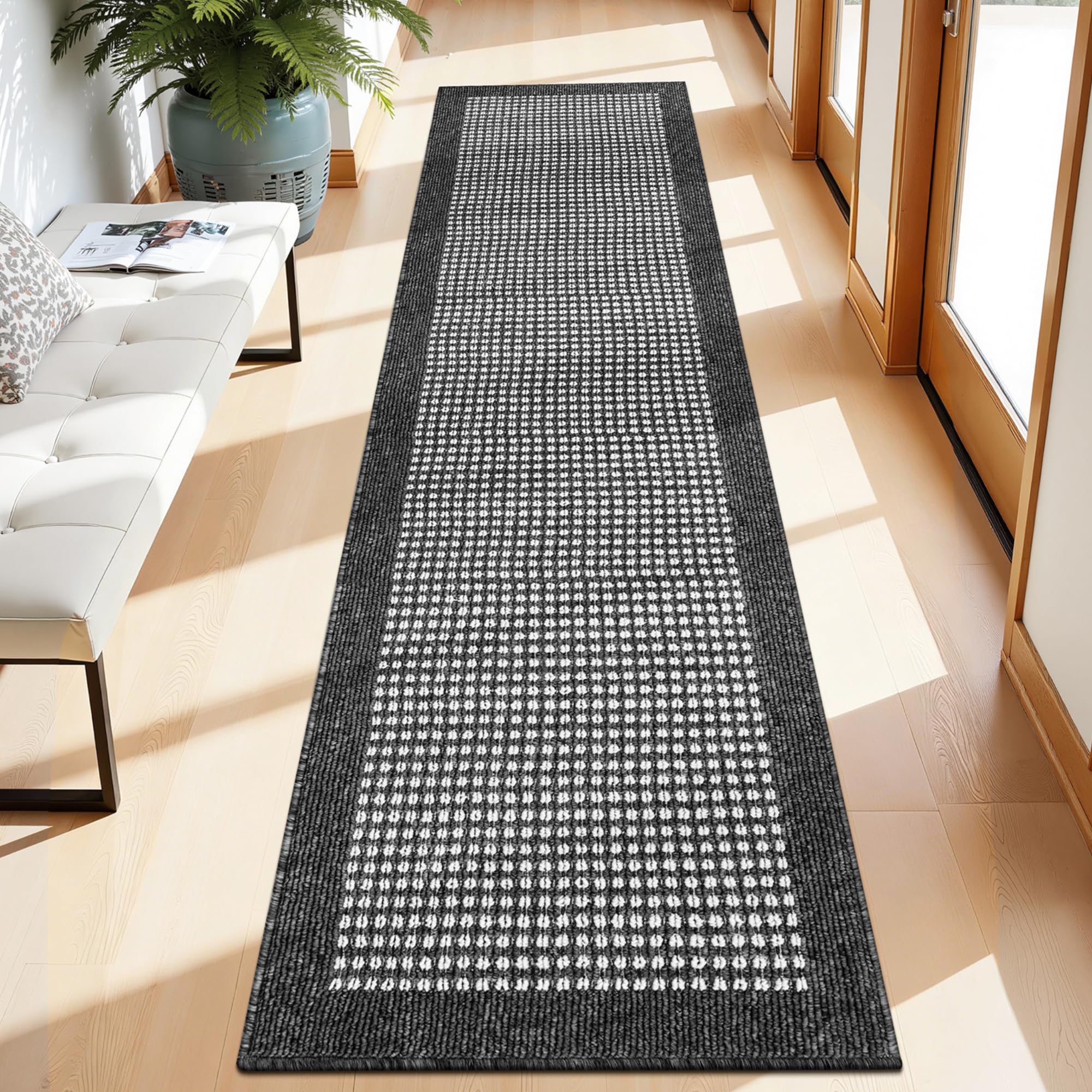Ileading Indoor Door Mat 3x5ft Absorbent Dog Mats for Muddy Paws,Machine Washable Small Living Room Area Rug with Non-Slip Rubber Backing Low-Profile Inside Carpet for Hallway,Kitchen