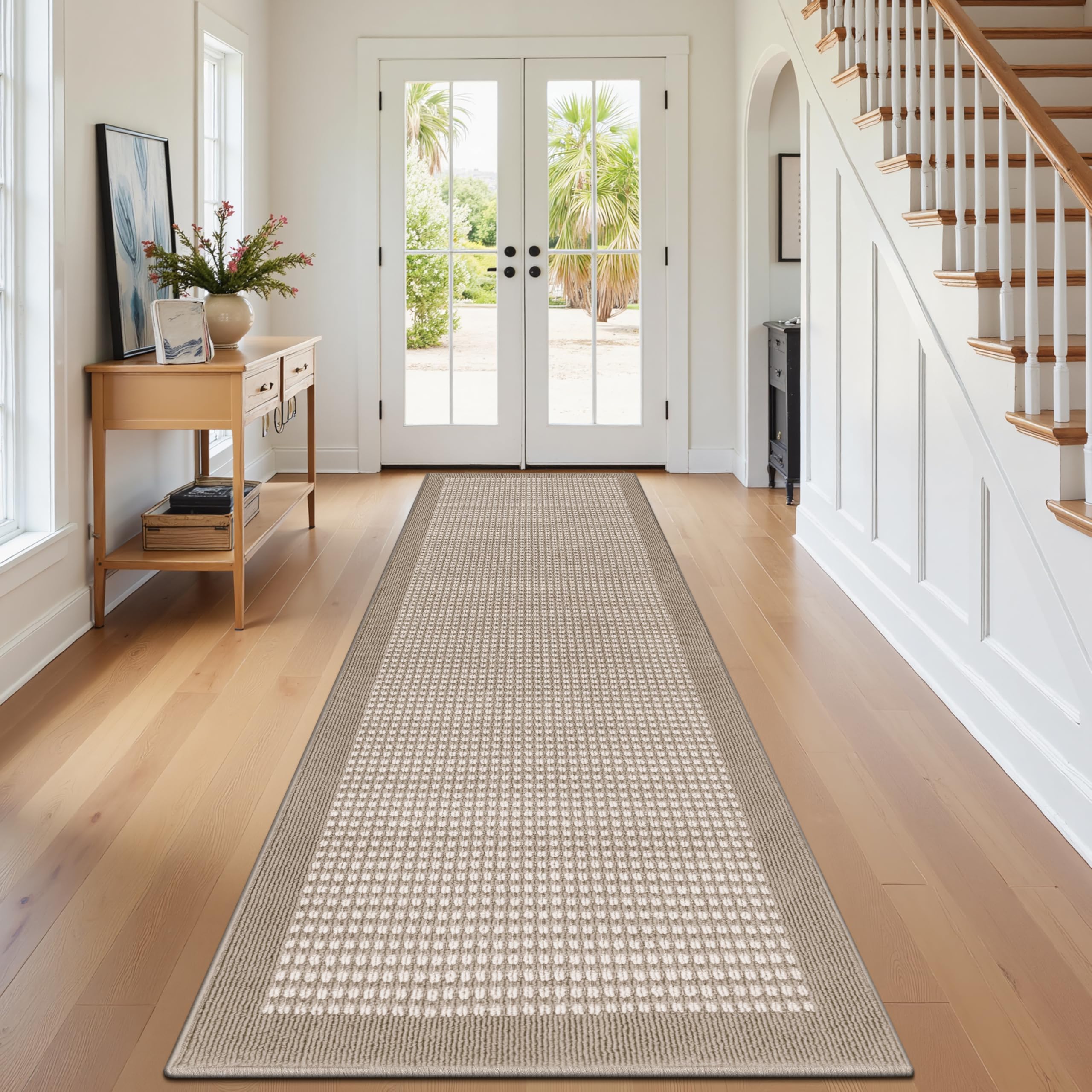 Ileading Indoor Door Mat 3x5ft Absorbent Dog Mats for Muddy Paws,Machine Washable Small Living Room Area Rug with Non-Slip Rubber Backing Low-Profile Inside Carpet for Hallway,Kitchen