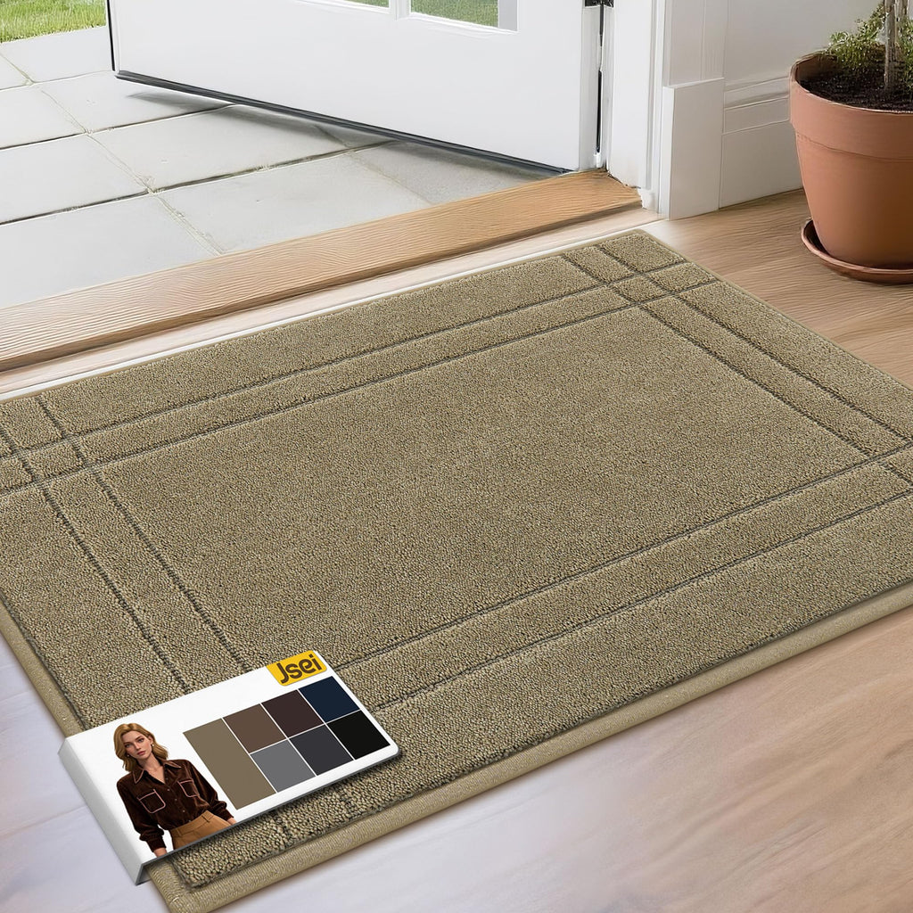 JSEI Entryway Rugs Doormat 32"x48", Non-Slip Dirt Trapper Door Mats Indoor, Washable Absorbent and Stain Resist Welcome Floor Mat for Front Door, Dog Door Mat, Dirty Wet Shoes & Paws, Navy Blue