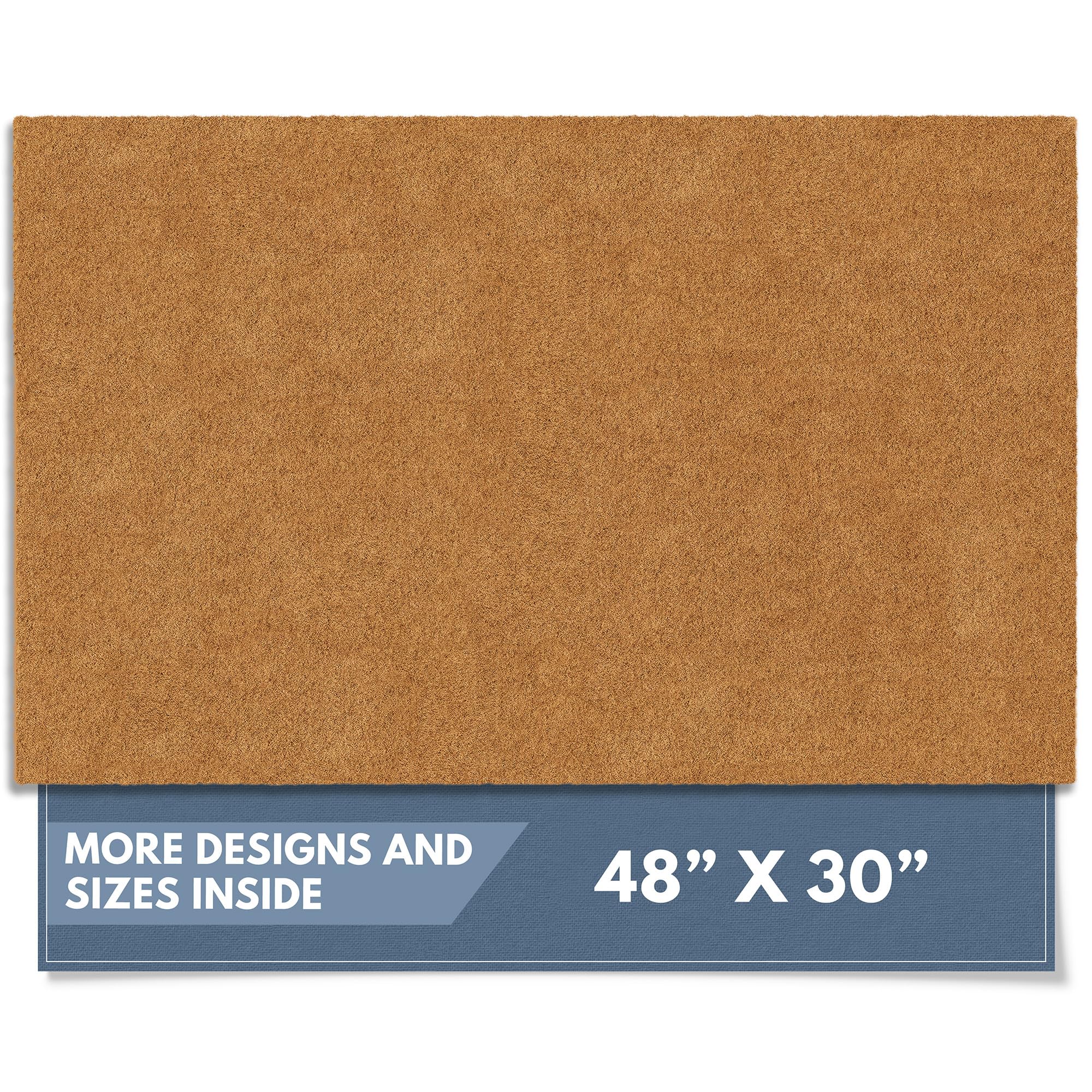 Barnyard Designs Natural Coco Coir Heavy Duty Backing Doormat - Large Cute Non-Slip Front Door Welcome Mat for Outside Entrance or Porch Entry, Brown (17x30, Welcome Paws)
