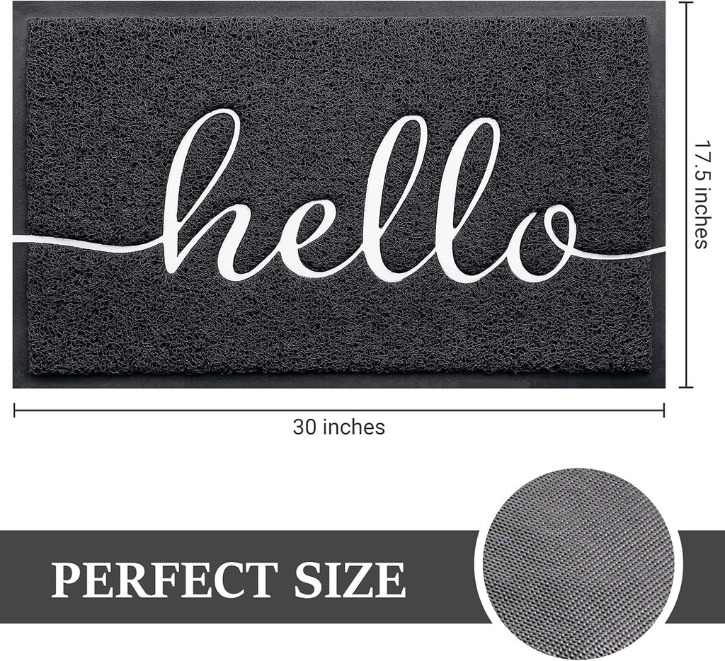 BeneathYourFeet Door Mat (30"x17.5",Black), Welcome Mat Low Profile Front Doormat Floor Mat Non Slip Rugs for Entryway, Patio, High Traffic Areas