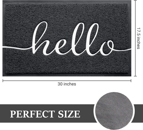 BeneathYourFeet Door Mat (30"x17.5",Black), Welcome Mat Low Profile Front Doormat Floor Mat Non Slip Rugs for Entryway, Patio, High Traffic Areas