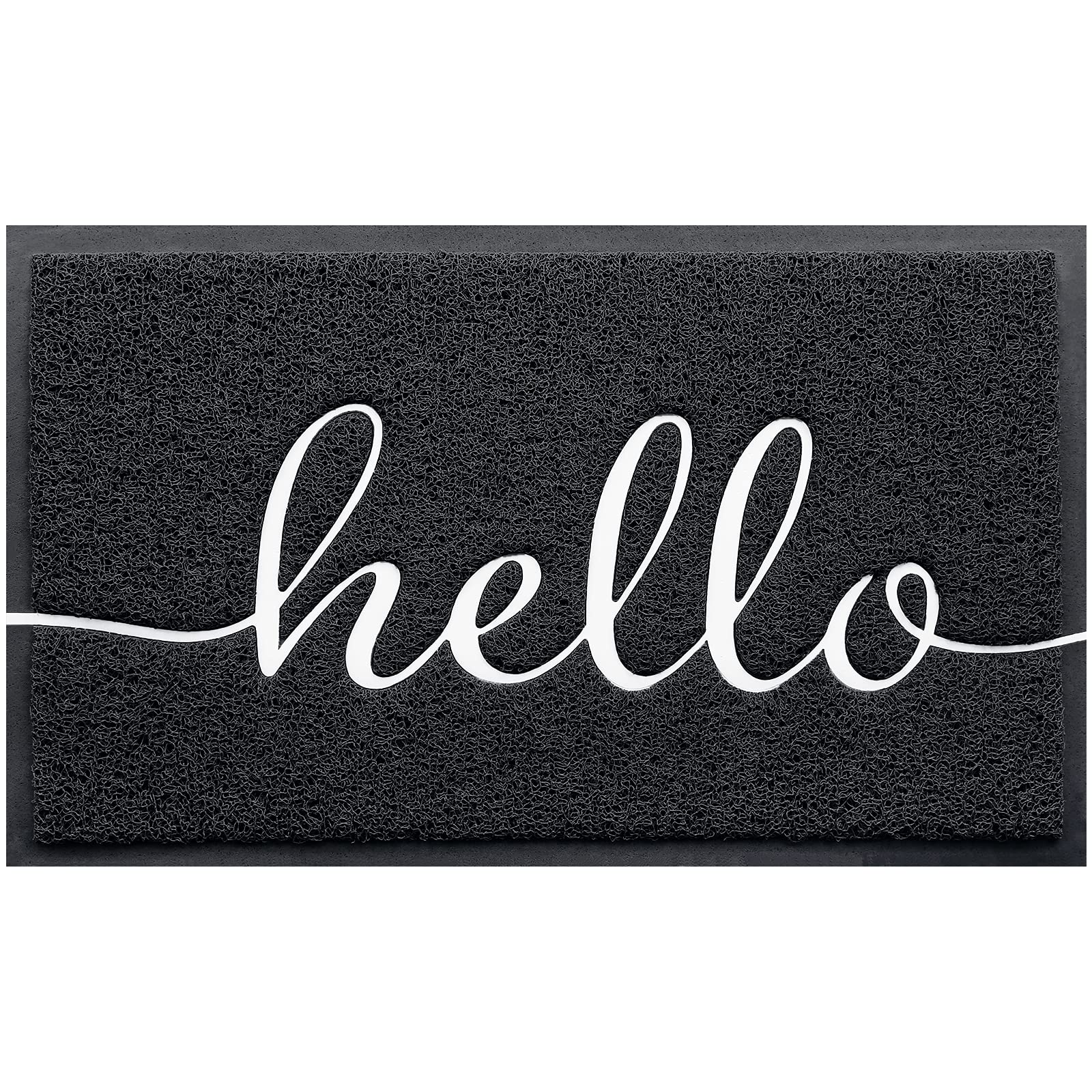 BeneathYourFeet Door Mat (30"x17.5",Black), Welcome Mat Low Profile Front Doormat Floor Mat Non Slip Rugs for Entryway, Patio, High Traffic Areas