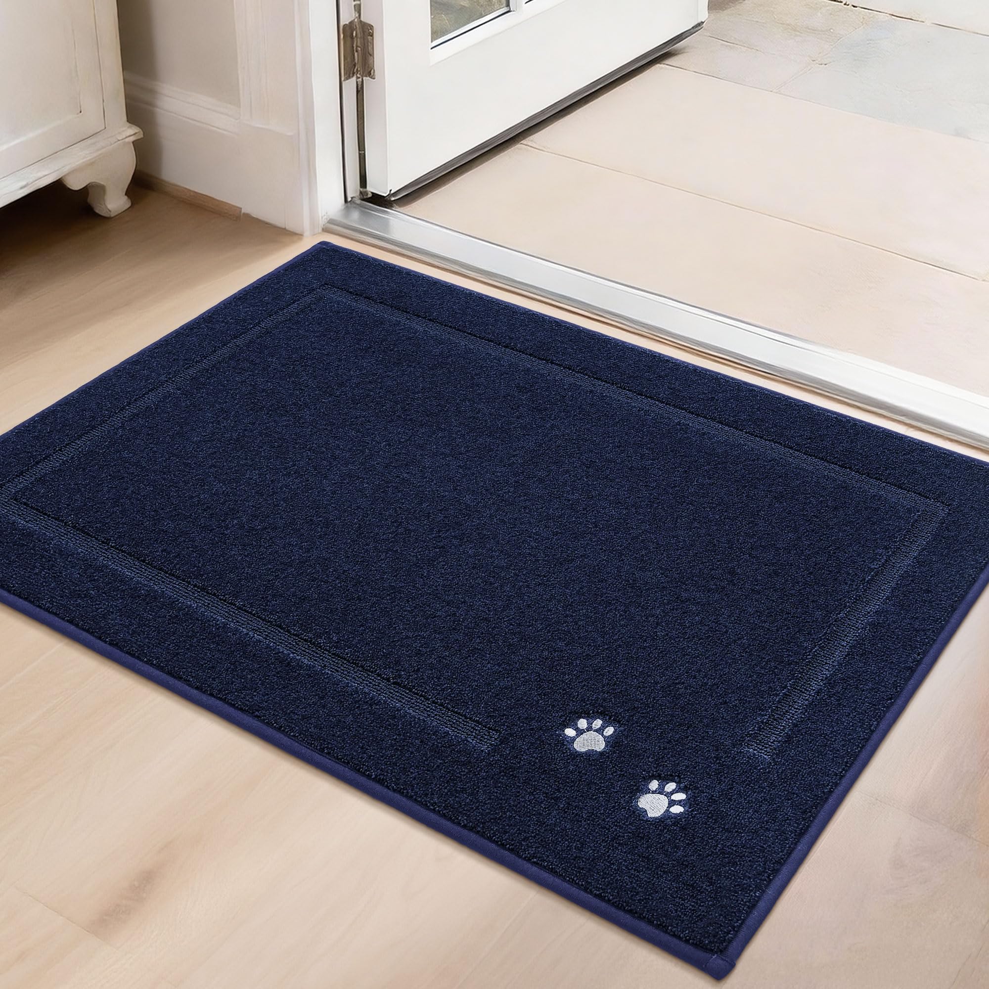 BEQHAUSE Dog Door Mat for Mud Paws Dirt Trapper Doormat Non-Slip Entryway Rugs Absorbent Welcome Mat Washable Indoor Floor Mat Low-Profile for Front Door, 32" x 48", Brown
