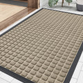 Smiry Front Door Mat Outside Entrance, Heavy Duty Natural Rubber Doormat, Non Slip, Trap Dirt and Moisture, Easy Clean, Low Profile Welcome Floor Mats for Indoor Outdoor Entry, 29.5x17 Inch, Black