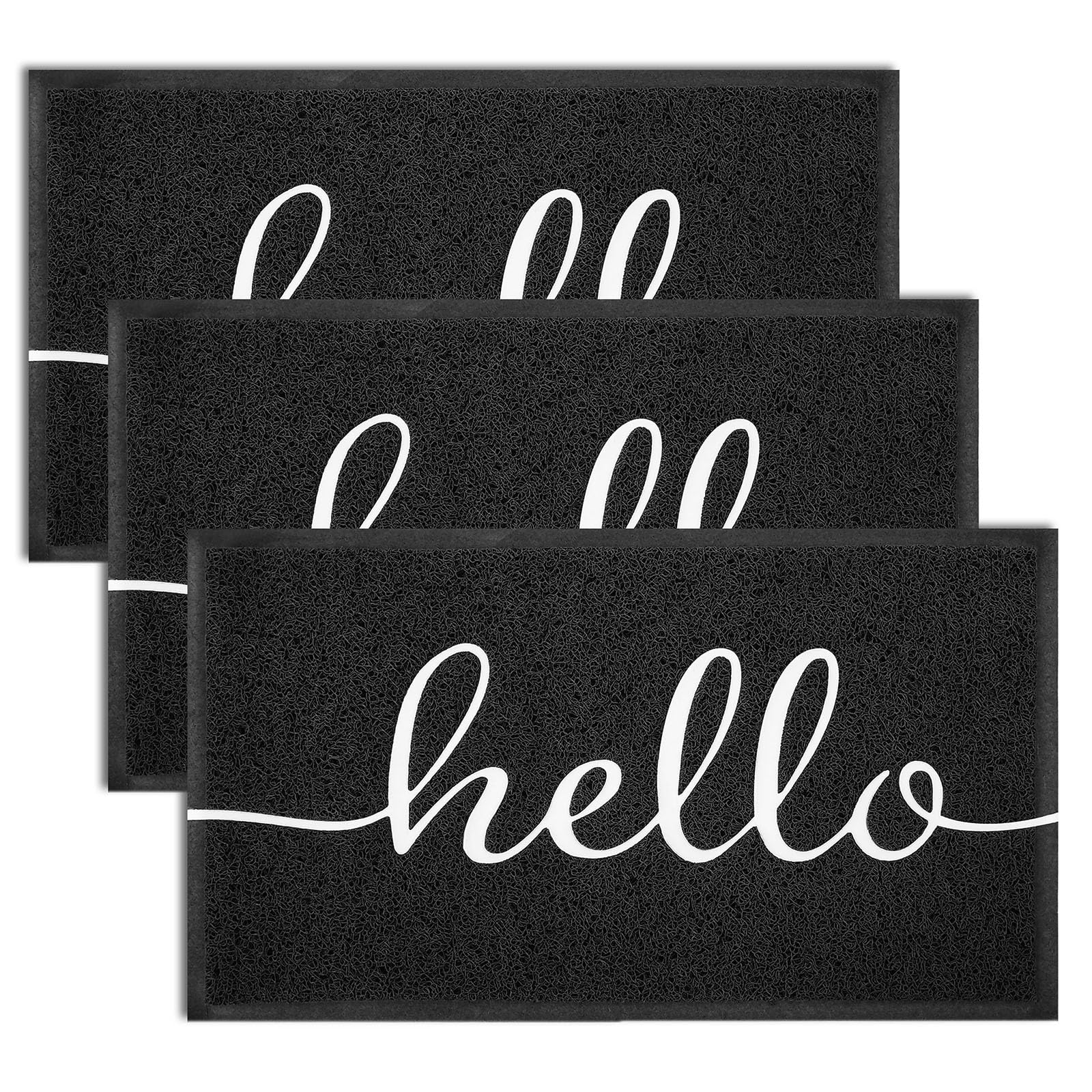 EARTHALL Door Mat Outside Inside Home Doormat, 30"x17.5", Durable Floor Mat Non Slip Mat Ultra Absorb Mud Easy Clean Front Doormat for Garage, Entryway, Patio, High Traffic Areas, Black