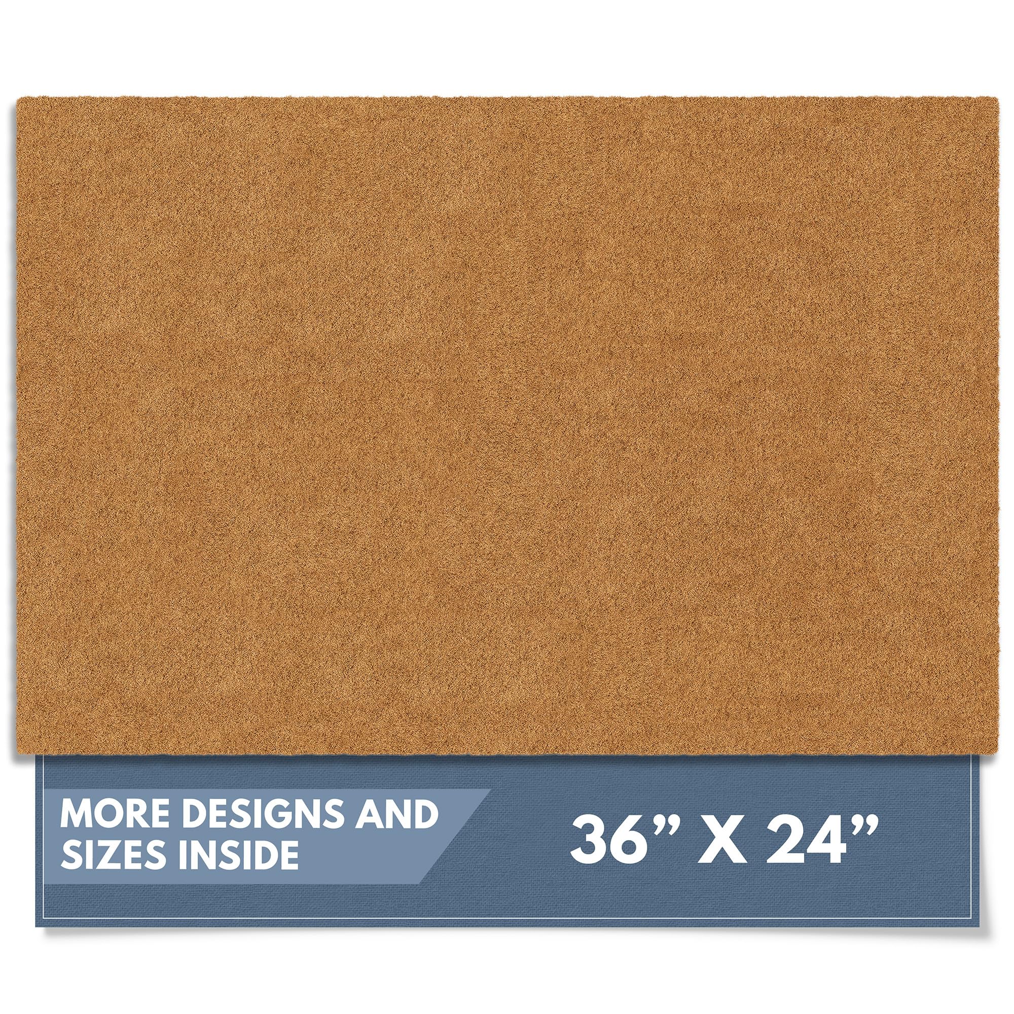 Barnyard Designs Natural Coco Coir Heavy Duty Backing Doormat - Large Cute Non-Slip Front Door Welcome Mat for Outside Entrance or Porch Entry, Brown (17x30, Paws)