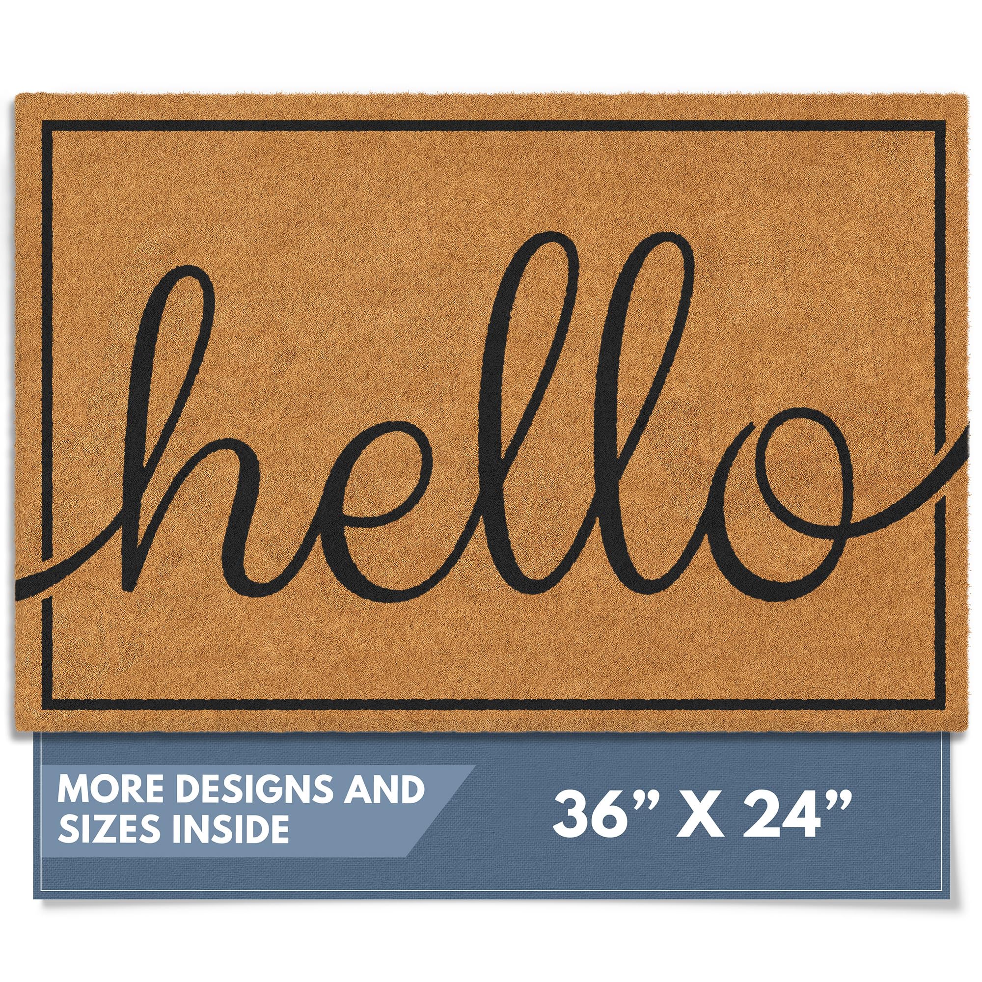 Barnyard Designs Natural Coco Coir Heavy Duty Backing Doormat - Large Cute Non-Slip Front Door Welcome Mat for Outside Entrance or Porch Entry, Brown (17x30, Paws)
